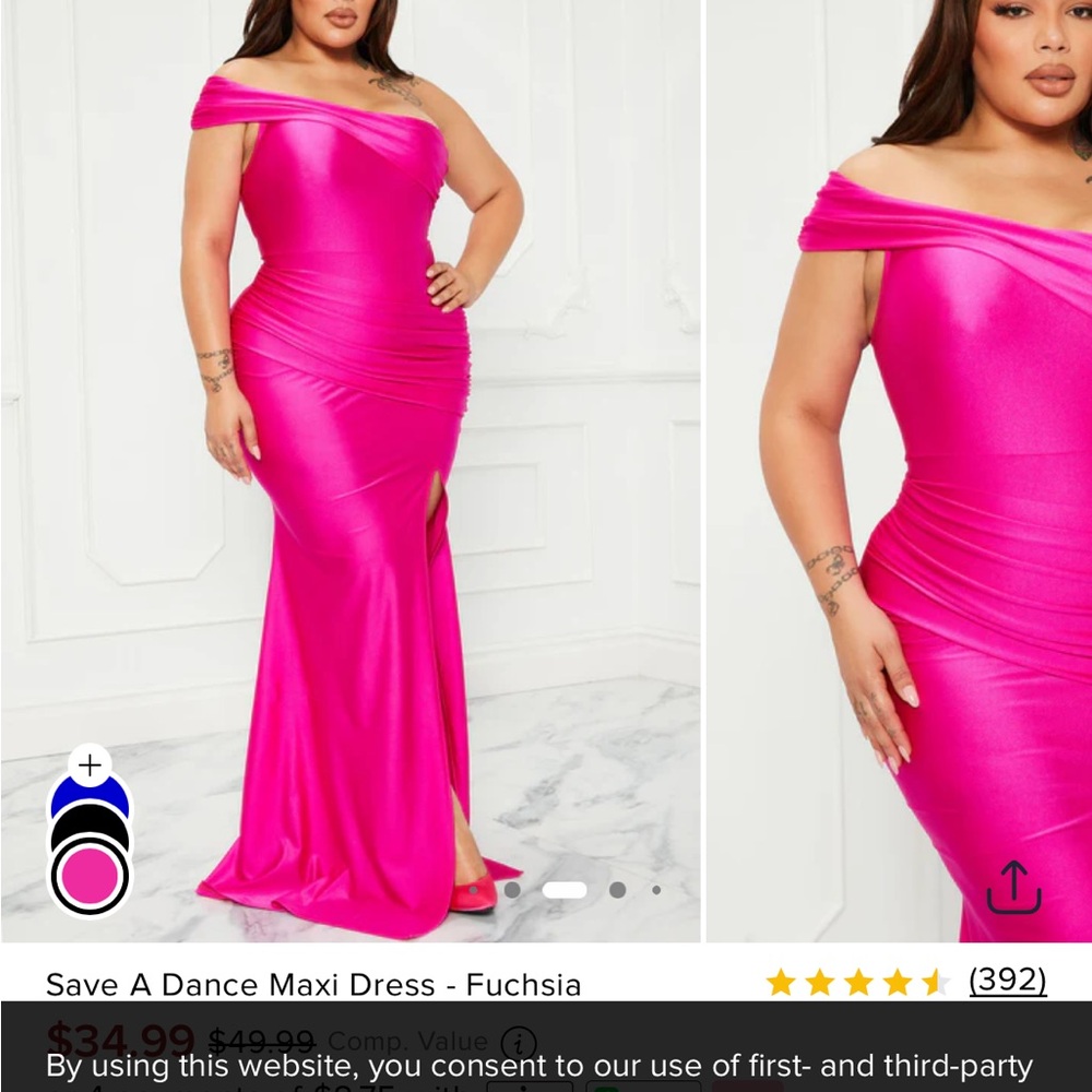 Fuchsia Off-Shoulder Maxi Dress